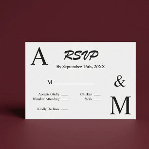 Moderne minimalistische Typografie-Monogramm-RSVP- RSVP Karte
