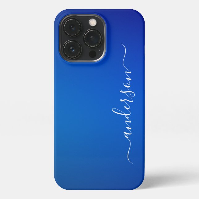 Moderne Minimalistische Typografie Name mit Monogr iPhone Hülle (Rückseite)