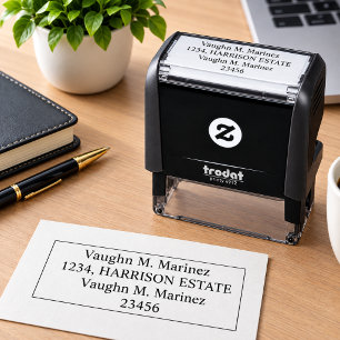 Moderne minimalistische Typografie Name Rücksendea Permastempel