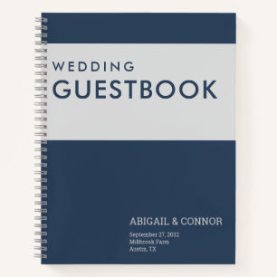 Moderne Minimalistische Typografie Navy Blue Gray  Notizbuch