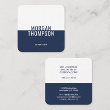 Moderne Minimalistische Typografie Navy Blue und W