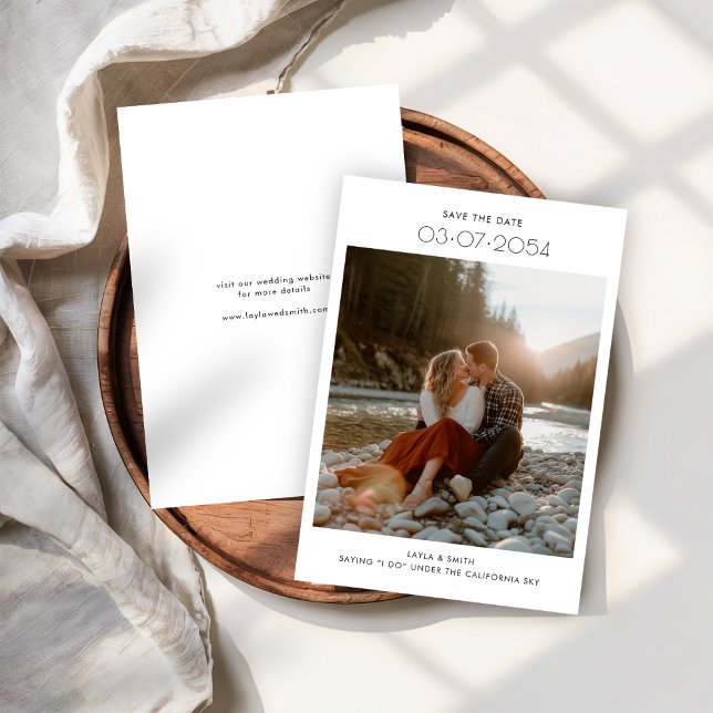 Moderne Minimalistische Typografie Rustikale Hochz Save The Date (Von Creator hochgeladen)