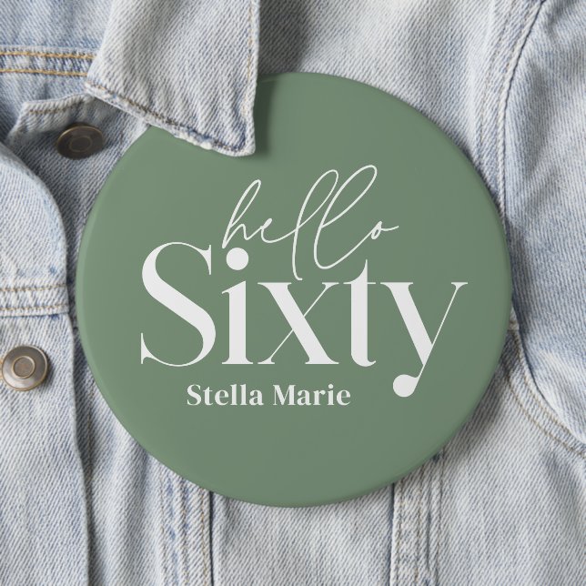 Moderne minimalistische Typografie Salbei grün 60. Button (Beispiel)