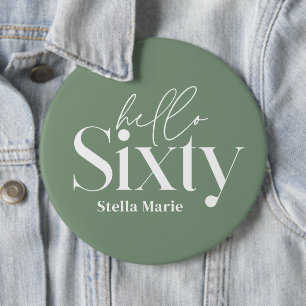 Moderne minimalistische Typografie Salbei grün 60. Button