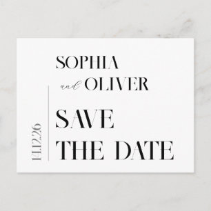 Moderne minimalistische Typografie Save the Date Postkarte