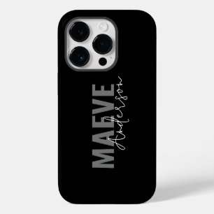 Moderne minimalistische Typografie Schwarz Weiß el iPhone 14 Pro Hülle