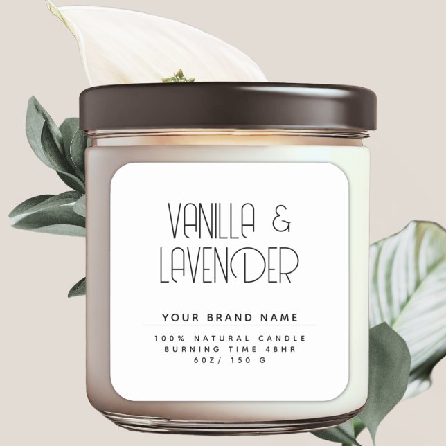 Moderne, minimalistische Verpackungen für Kosmetik Quadratischer Aufkleber (Von Creator hochgeladen)