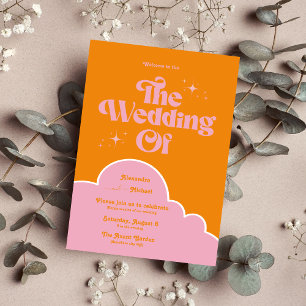 Moderne Minimalistische Vibrand Orange und rosa Ho Einladung