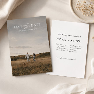 Moderne Minimalistische Vollformat-Foto-Hochzeit Save The Date
