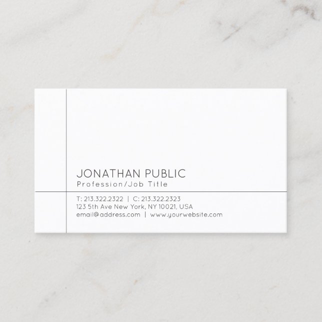 Moderne Minimalistische Vorlage Elegant Beruflich Visitenkarte (Vorderseite)