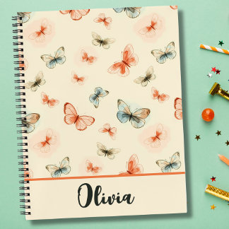 Moderne minimalistische Wasserfarben Schmetterling Notizbuch