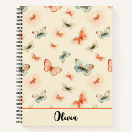 Moderne Minimalistische Wasserfarbenschmetterlinge Notizbuch