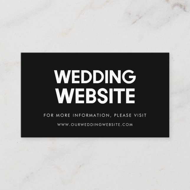 Moderne minimalistische Website für Hochzeiten Begleitkarte (Vorderseite)