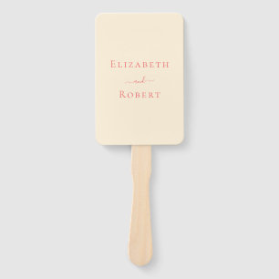 Moderne minimalistische weiche Korallen-Hochzeitsp Fächer