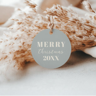 Moderne Minimalistische Weihnachten Graue blaue Ga Geschenkanhänger