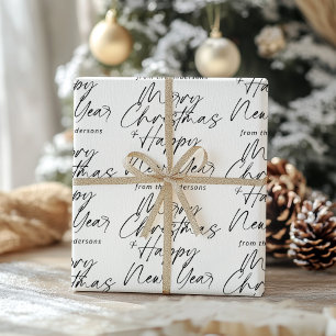 Moderne Minimalistische Weihnachten und glückliche Geschenkpapier