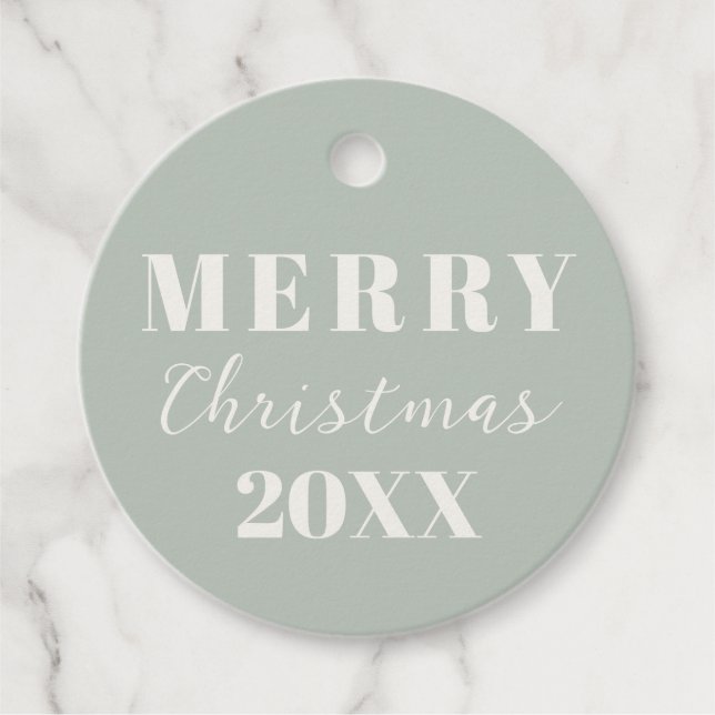 Moderne Minimalistische Weihnachten weich grünes G Geschenkanhänger (Vorderseite)