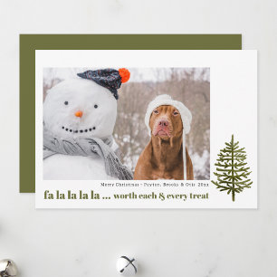 moderne minimalistische Weihnachts-Foto von lustig Feiertagskarte