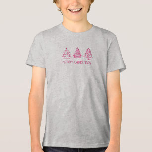 Moderne, minimalistische Weihnachtsbäume Tri-Blend Shirt