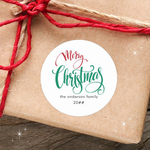 Moderne Minimalistische Weihnachtsfamilie Runder Aufkleber