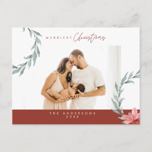 Moderne, Minimalistische Weihnachtsfamilienpost Postkarte