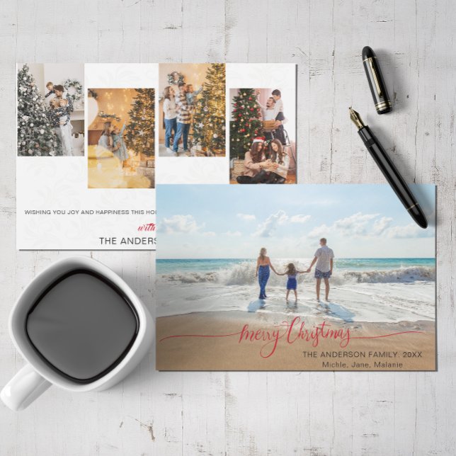 Moderne Minimalistische Weihnachtsfeiertage im Fot Einladung (Von Creator hochgeladen)