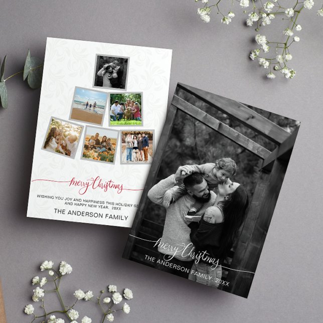 Moderne Minimalistische Weihnachtsfeiertage im Fot Einladung (Von Creator hochgeladen)