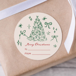 Moderne minimalistische Weihnachtsgeschenke Runder Aufkleber