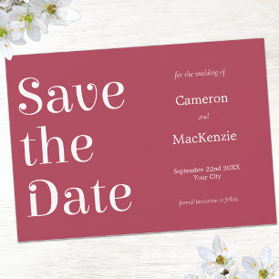 Moderne Minimalistische Weinrottehohe retten das D Save The Date