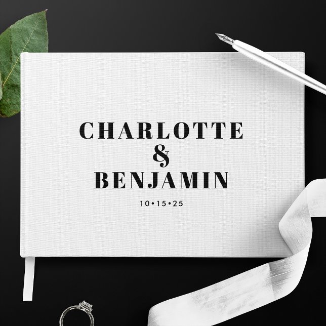 Moderne, Minimalistische Weiß- und Schwarzwurzel Gästebuch (Von Creator hochgeladen)