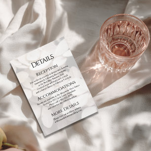 Moderne minimalistische weiße Blumen-Einlegekarte Begleitkarte