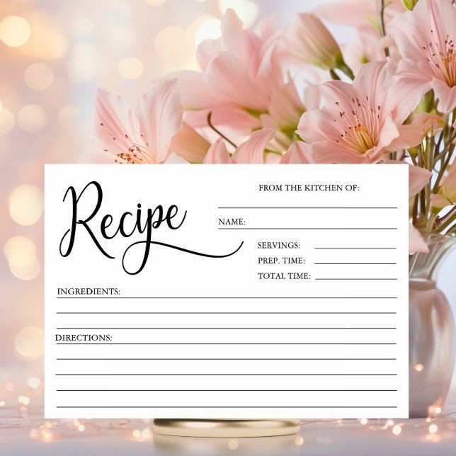 Moderne, Minimalistische, weiße Brautparty-RECIPE- Tischnummer (Modern Minimalist White Bridal Shower RECIPE CARDS)
