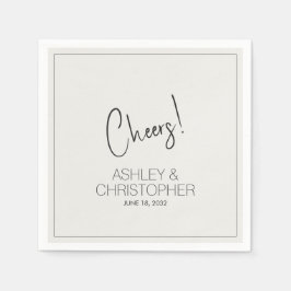 Moderne Minimalistische Weiße Hochzeit Serviette