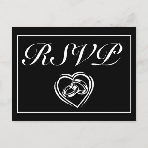 Moderne minimalistische weiße schwarze RSVP-Einlad Postkarte