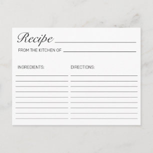 Moderne Minimalistische White Brautparty Rezept Ca Postkarte