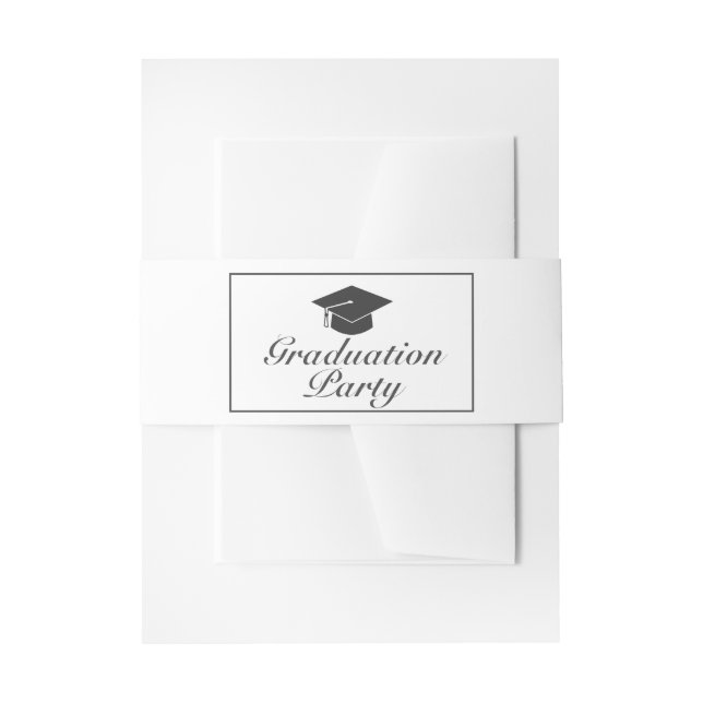 Moderne Minimalistische White Graduation Party Env Einladungsbanderole (Vorderseite Beispiel)