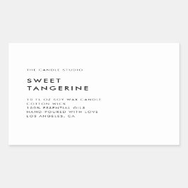 Moderne Minimalistische White Packaging Candle Kos Rechteckiger Aufkleber