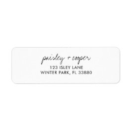 Moderne Minimalistische White Wedding Rücksendeadr