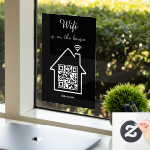Moderne Minimalistische WiFi-QR-Code-Fensterfolie Fensteraufkleber