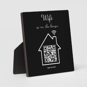 Moderne minimalistische WiFi-QR-Code-Tischdekorati Fotoplatte