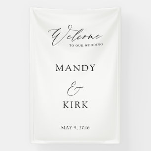 Moderne minimalistische Willkommens-Hochzeitsschil Banner