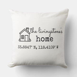 Moderne Minimalistische Zuhause GPS-Koordinaten fü Kissen