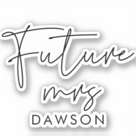 Moderne minimalistische Zukunft Frau Future Bride Aufkleber