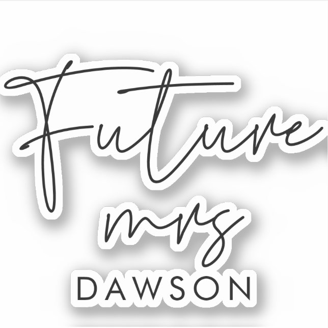 Moderne minimalistische Zukunft Frau Future Bride Aufkleber (Vorderseite)