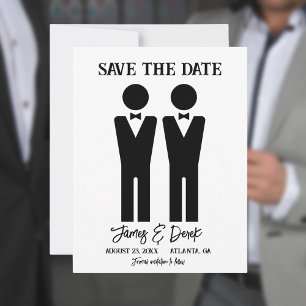 Moderne minimalistische zwei Bräutigame Save The Date