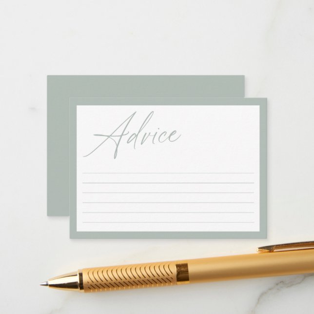 Moderne Minimalkalligraphie | Babyduschberatung Hinweiskarte (Vorderseite/Rückseite Beispiel)