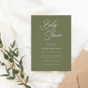 Moderne Minimalkalligraphie   Babydusche Einladung