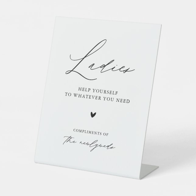 Moderne Minimalkalligraphie Damen Hochzeitbad Sockelschild (Vorderseite)
