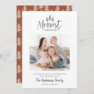 Moderne minimalnordische Weihnachtsrustik ein Foto Feiertagskarte