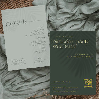 Moderne Minimalpalmen | Geburtstagswoche Folieneinladung